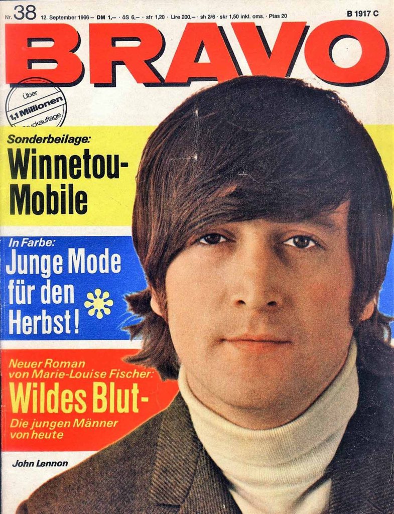 John Lennon on the cover of Bravo of 12 September 1966. 